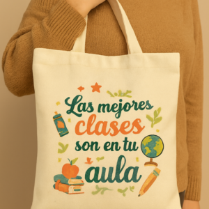 Tote bag diseño escolar las mejores clases