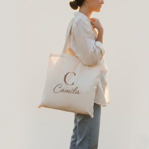 tote bag personalizada con nombre e inicial estilo artesanal