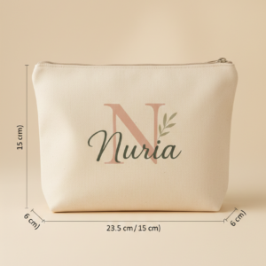 medidas neceser grande con inicial nombre y pompón