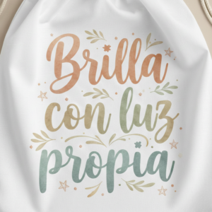 detalle frase motivadora mochila poliéster