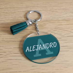 llavero acrílico transparente multicolor