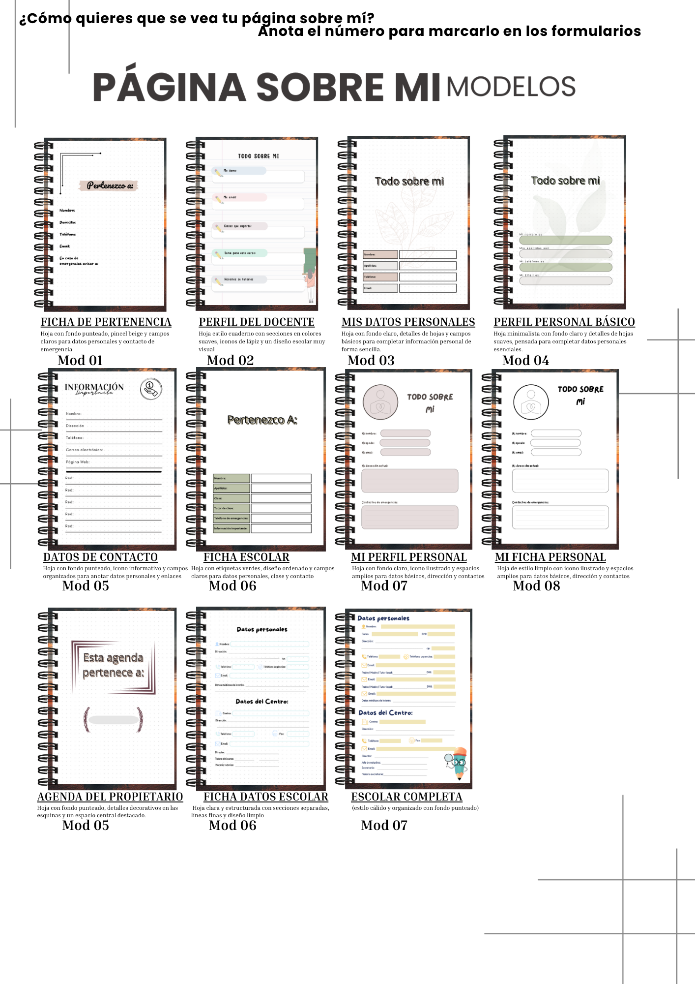 Crea tu propia agenda 3 Sobre mi