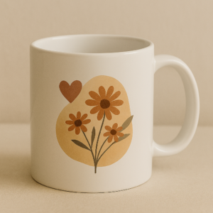 Taza diseño floral cálido