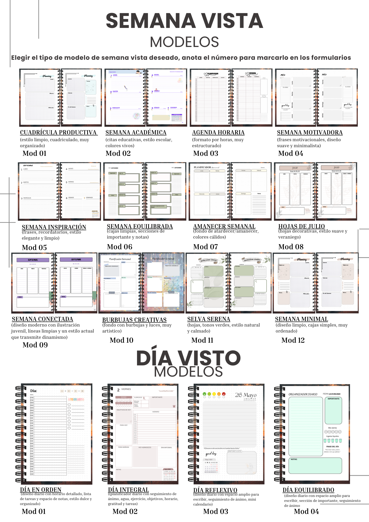 Crea tu propia agenda 2 Vista semanal
