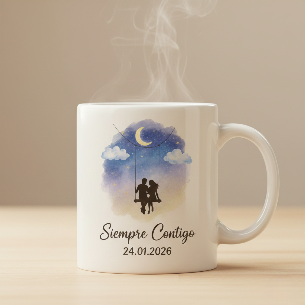 Taza personalizada de manera artesanal, con diseño único de AdrocreA